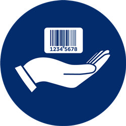 Barcode Manager Icon Navy Circle
