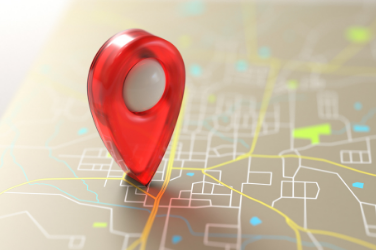 Map-Pin Render of a Pin on a Map