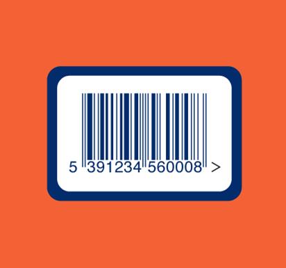 Barcode symbol orange box