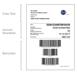 GS1 Sample Logistics Label with SSCC