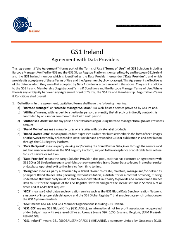Agreement With Data Providers And Recipients thumbnail