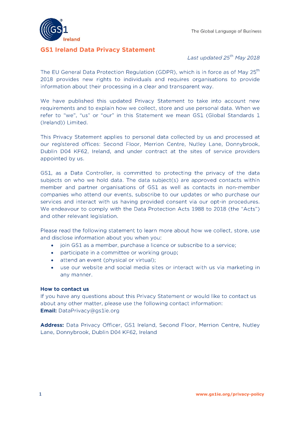 Data Privacy Statement thumbnail